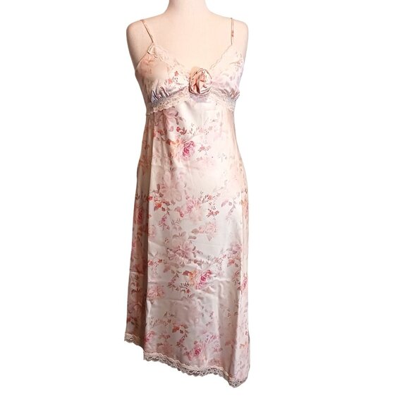 NEW Wayf Donna Lace Trim Asymmetrical Midi Slipdress in Vintage Floral, Size M - Picture 6 of 16